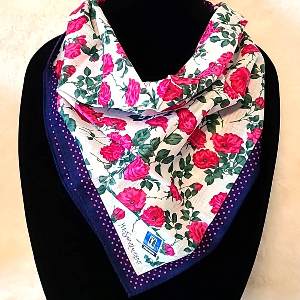 YSL Floral Mini Scarf